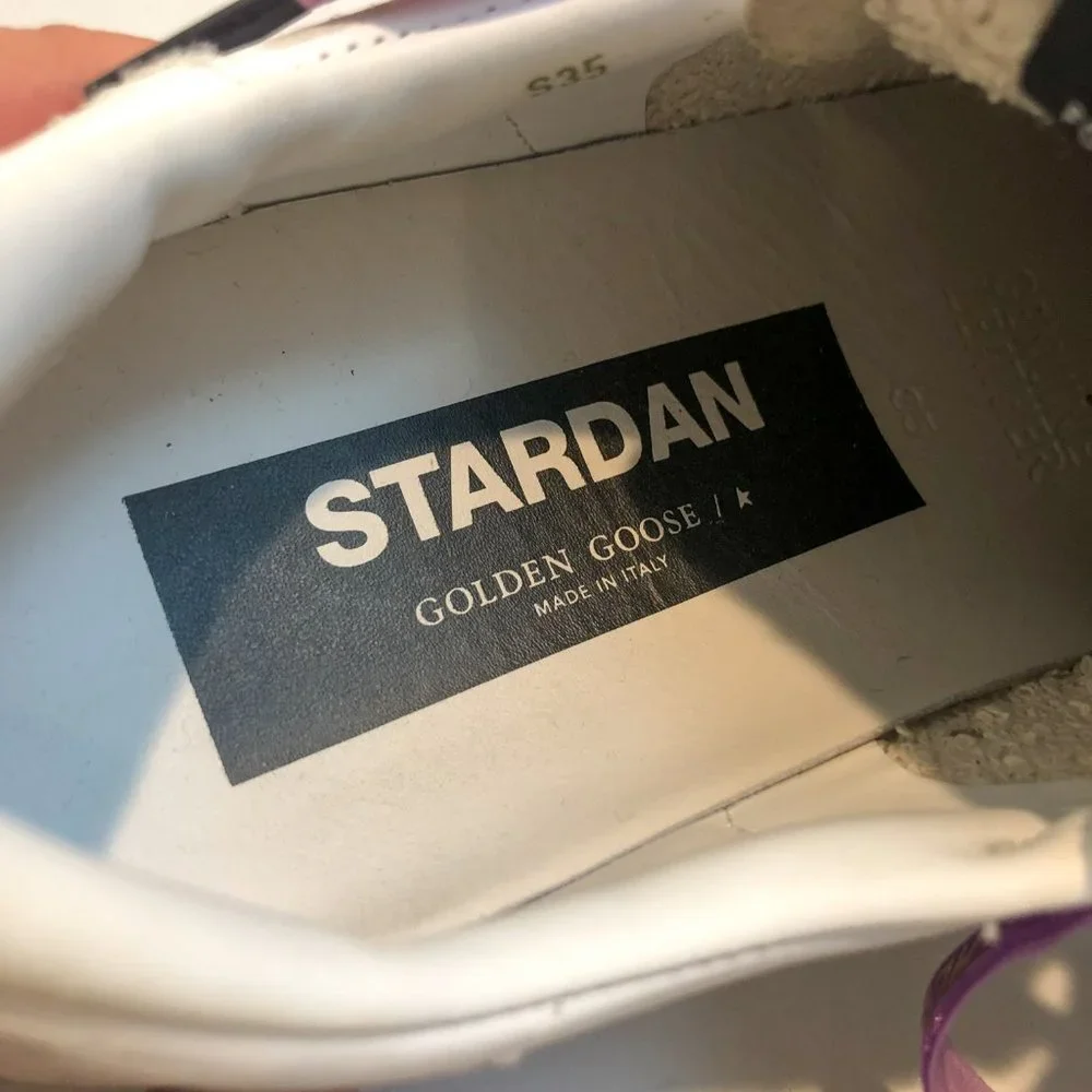 RARE Golden Goose Stardan Customized Embellished Platform Leather Sneakers 35 - Picture 6 of 9